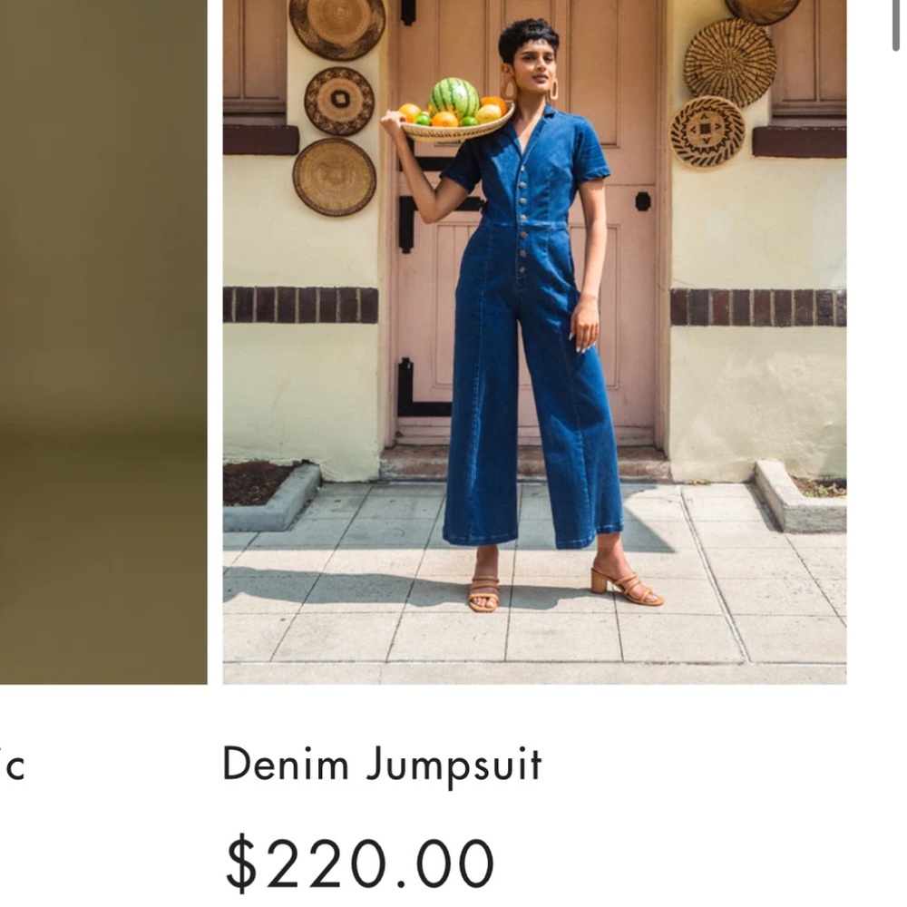 MIXED Stretch Denim Jumpsuit - Picture 4 of 7
